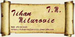 Tihan Milurović vizit kartica
